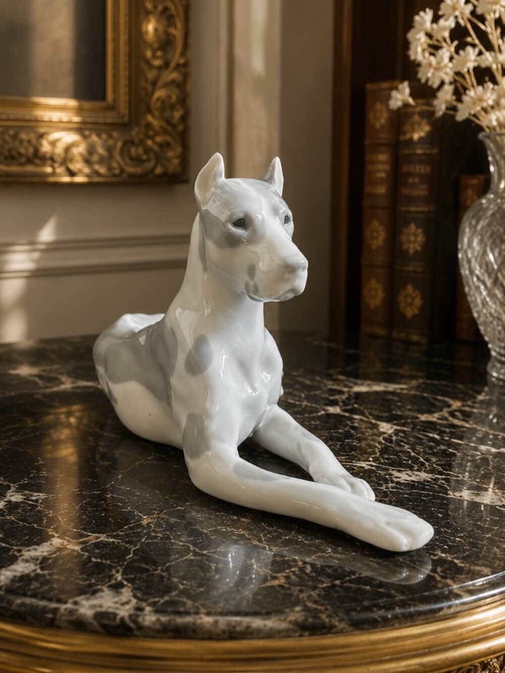 Vintage Lomonosov Imperial Porcelain Great Dane Figurine Dog Statue